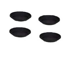 4 x 32cm Plant Pot Saucer Large Venetian Black Colour Plastic Plant Saucer Dish