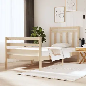 Berkfield Bed Frame Solid Wood 90x190 cm 3FT Single