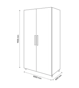 GoodHome Atomia Freestanding Matt grey oak effect Particle board Wardrobe (H)1925mm (W)1000mm (D)600mm