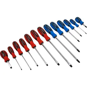 13 PACK Hammer Through Screwdriver Set - Hardened Steel Hammer Strike Chisel Cap