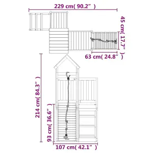 Berkfield Playhouse with Climbing Wall Solid Wood Pine