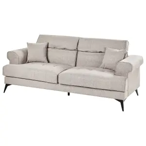 3 Seater Fabric Sofa Taupe SKIVE