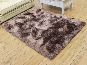 Pink Handmade , Luxurious , Modern , Plain , Shaggy , Sparkle Easy to Clean Rug for Living Room, Bedroom - 200cm X 300cm