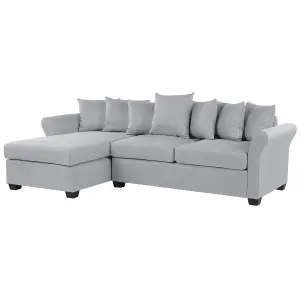 Right-Hand Corner Sofa VIKNA Light Grey Fabric Right Hand