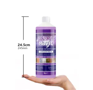 Purple Magic All Purpose Outdoor Cleaner Concentrated Moss, Mould, Mildew, Lichen, Algae Remover Path and Patio Cleaner 1L