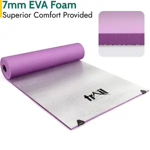 Foil Camping Mat 7mm Thick Aluminium Sleeping Roll Pad Waterproof Thermal Purple Trail