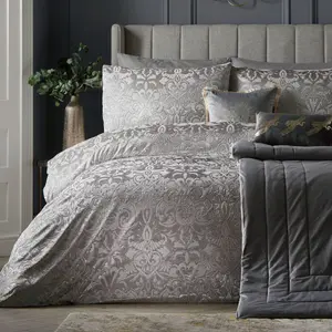 Polyester Duvet Set Silver / Super King - 2 Standard Pillowcases