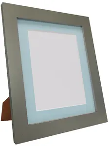 Metro Dark Grey Frame with Blue Mount A4 Image Size 9 x 6