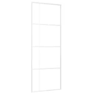 Berkfield Sliding Door ESG Glass and Aluminium 76x205 cm White