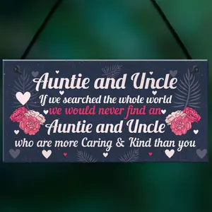 Red Ocean Novelty Auntie And Uncle Gifts For Birthday Christmas Gift From Niece Nephew Family Keepsake Plaque