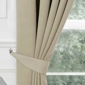 Home Curtains Woven Tiebacks Latte (PAIR)