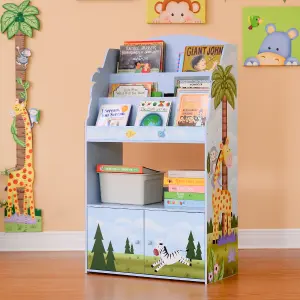 Teamson Kids - Sunny Safari 3-tier Kids Large Display Bookshelf