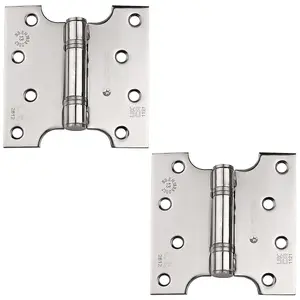 2 PACK - PAIR 102 x 127 x 3mm Parliament Hinge Bright Stainless Steel Internal Door