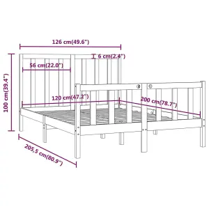 Berkfield Bed Frame Black Solid Wood 120x200 cm