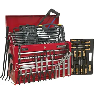 Comprehensive 230 Piece Tool Kit with 5 Drawer Topchest - Locking Red Design