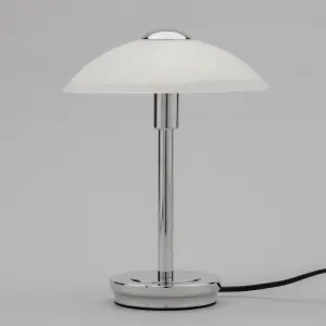 Litecraft Alasbaster Touch Chrome Table Lamp