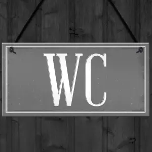 Red Ocean Toilet WC Chic Bathroom The Loo Door Hanging Wall Sign Cafe Pub Office Shop Plaque Gift