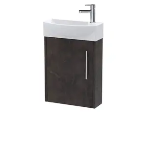 Juno 450mm Free-standing Cloakroom Vanity Dark Wood