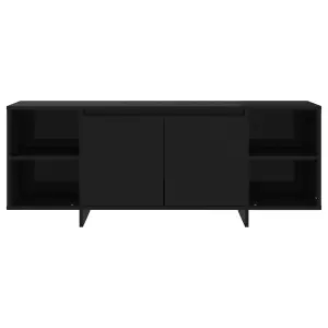 Berkfield TV Cabinet Black 130x35x50 cm Engineered Wood