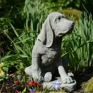 Stone Cast Bloodhound Garden Ornament