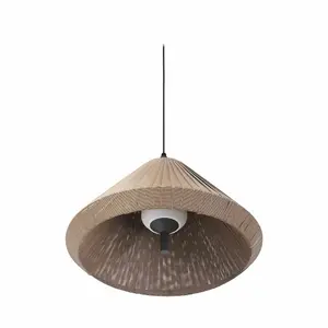 Luminosa Saigon Grey, Brown Pendant Lamp T70 Cone Cap 2700K IP65