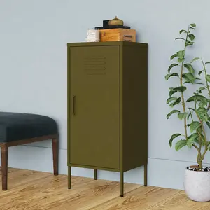 Berkfield Storage Cabinet Olive Green 42.5x35x101.5 cm Steel