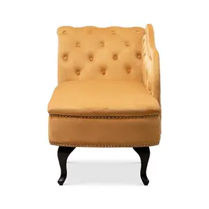 Right Hand Chaise Lounge in Velvet Gold