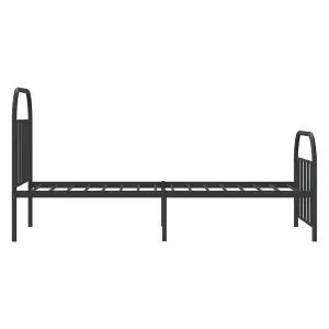 Berkfield Metal Bed Frame with Headboard and Footboard Black 90x190 cm