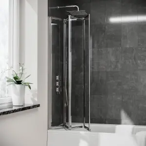 Nes Home Parga 4 Folding Glass Panel Door Bath Shower Screen