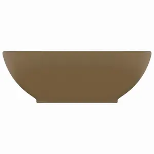 Berkfield Luxury Basin Oval-shaped Matt Cream 40x33 cm Ceramic