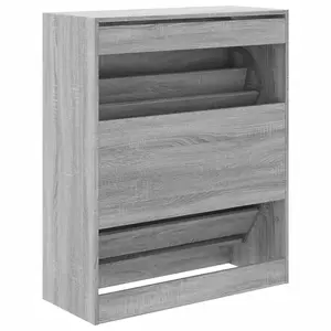 Berkfield Shoe Cabinet Grey Sonoma 80x34x96.5 cm Engineered Wood