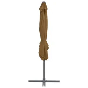 Berkfield Cantilever Umbrella with Steel Pole Taupe 250x250 cm