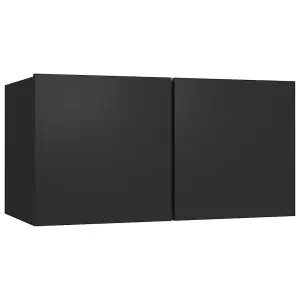 Berkfield Wall-mounted TV Cabinet Black Engineered Wood