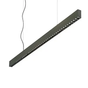 Luminosa Office LED Decorative Linear Straight Bar Pendant Black, 4000K