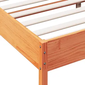 Berkfield Bed Frame without Mattress Wax Brown 135x190 cm Double Solid Wood Pine