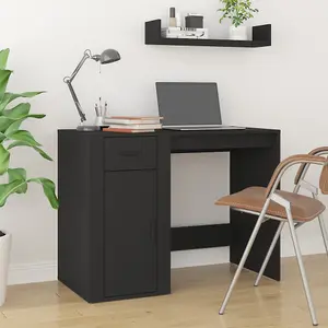 Berkfield Desk Black 100x49x75 cm Engineered Wood