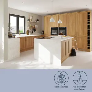 GoodHome Verbena Natural oak effect Matt natural Shaker Glazed Cabinet door (W)500mm (H)715mm (T)20mm