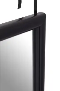 Interiors By Premier Sleek Black Plastic Frame Over Door Mirror, Versatile Mirror For Home, Durable Arched Mirror For Bedroom