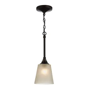 Elstead Arbor 1 Light Dome Ceiling Mini Pendant Bronze, Weathered brass, E27