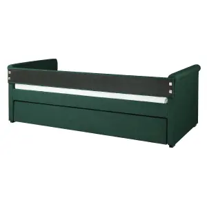 Fabric EU Single Trundle Bed Green LIBOURNE