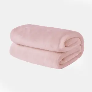 Brentfords Ultra Soft Blanket Throw Warm Flannel Fleece - Blush, 120 x 150 cm