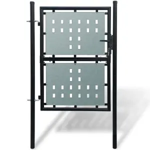 Berkfield Black Single Door Fence Gate 100 x 175 cm