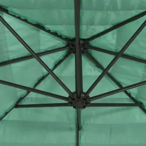 Berkfield Garden Parasol with Steel Pole Green 223x223x213 cm