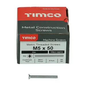 TIMCO Machine Countersunk Silver Screws - M5 x 50