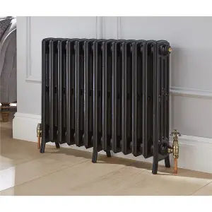 760mm (H) x 600mm (W) - Cast Iron Horizontal Radiator (Rome) - (0.76m x 0.6m) - Depth 144mm