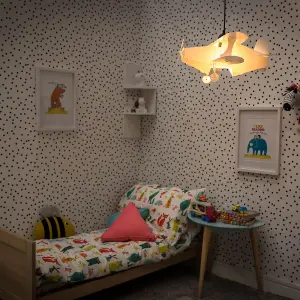 ValueLights Children's Nursery White Aeroplane Ceiling Lamp Pendant Light Shade