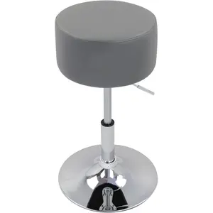 Kundana Swivel Upholstered Adjustable Height Counter Stool with Metal Frame Grey