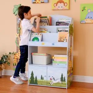 Teamson Kids - Sunny Safari 3-tier Kids Large Display Bookshelf