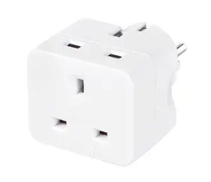 Masterplug 13A White UK to EU Travel adaptor