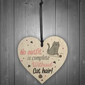 Red Ocean Cute Funny Friendship Gift Idea CAT Kitty Animal Lover Wooden Hanging Heart Sign Plaque